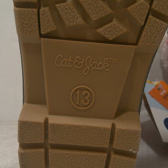 Cat & Jack Perfectly Pink & Gray Lace up Fur lined Snow Winter Boots Size 13 - Picture 9 of 10